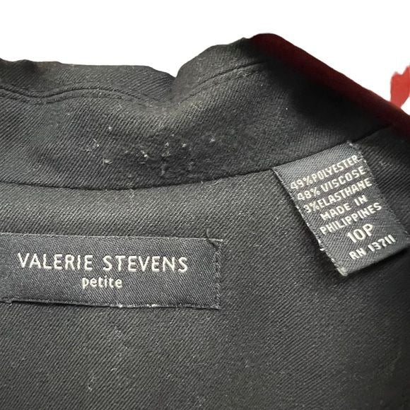 Valerie Stevens Petite Black Career Blazer