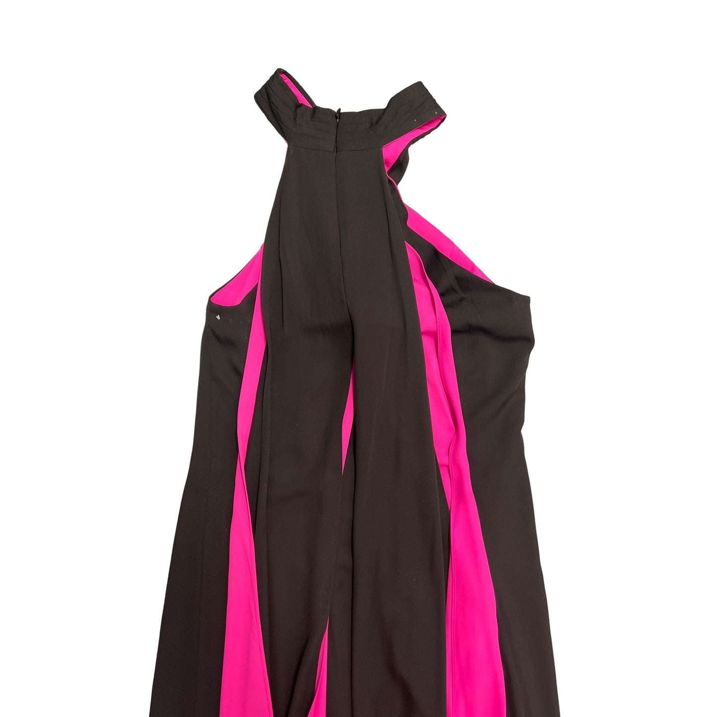 Alex Marie Eliza Criss Cross Long Forman Black and Fushia Gown