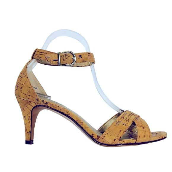 Coach and Four Cork Open Toe Heels