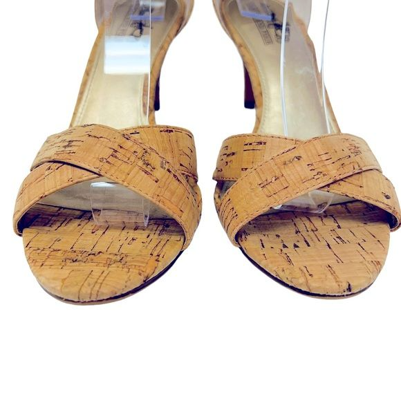 Coach and Four Cork Open Toe Heels