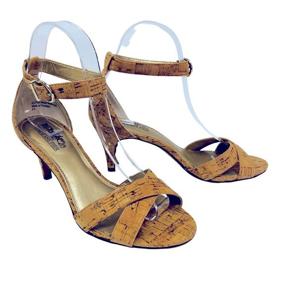 Coach and Four Cork Open Toe Heels